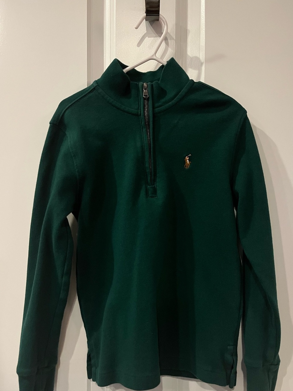 Polo by Ralph Lauren Boys' Dark Green Quarter-Zip Pullover, Size 6
